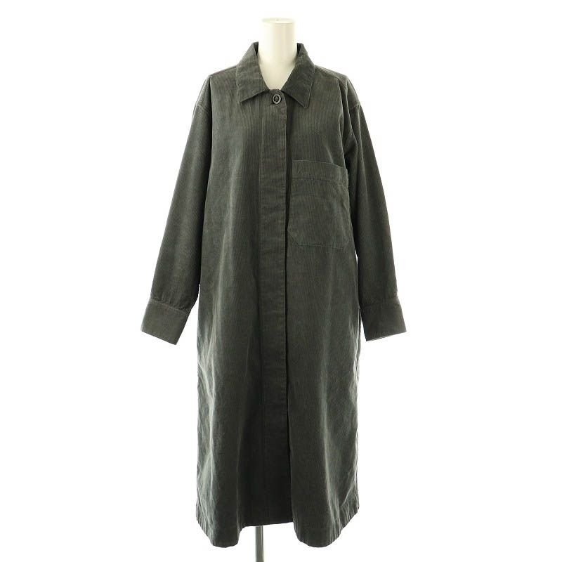 マーガレットハウエル MHL. 24AW DRY COTTON NEEDLECORD ドレス ワンピース ステン コーデュロイ 2 グレー |CX OS