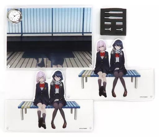 置き時計 掛け時計 宝多六花＆新条アカネ 冬服 描き下ろし アクリルジオラマ時計 SSSS.GRIDMAN C101グッズ