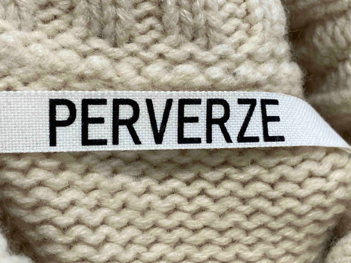 PERVERZE◆クラッシュタートルネックニット/FREE/ウール/アイボリー/0118030506// PERVERSE パーバーズ クラッシュタートルネックニット Free