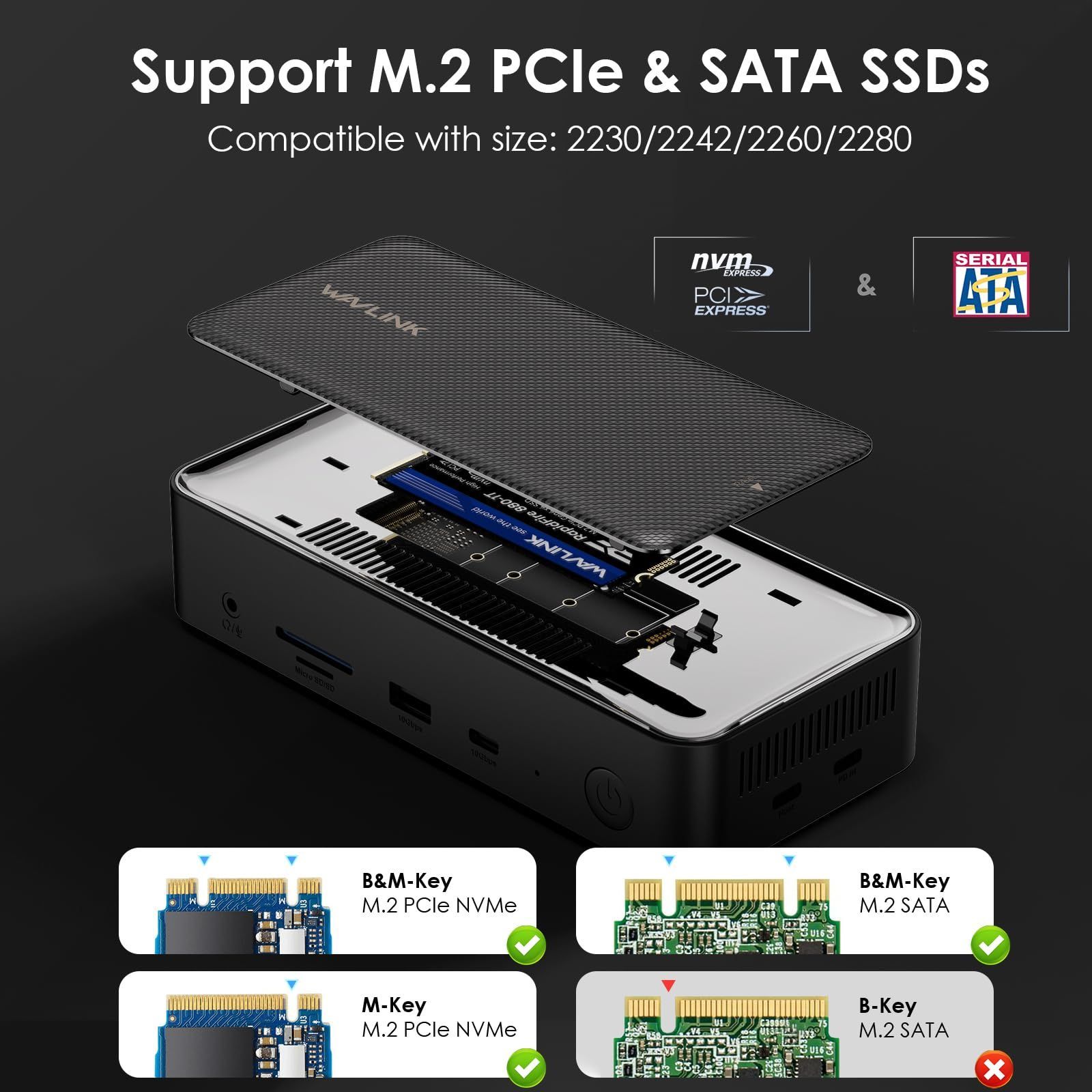 WAVLINK USB Cドッキングステーション、13-In-1タイプCドックと10GbpsM 