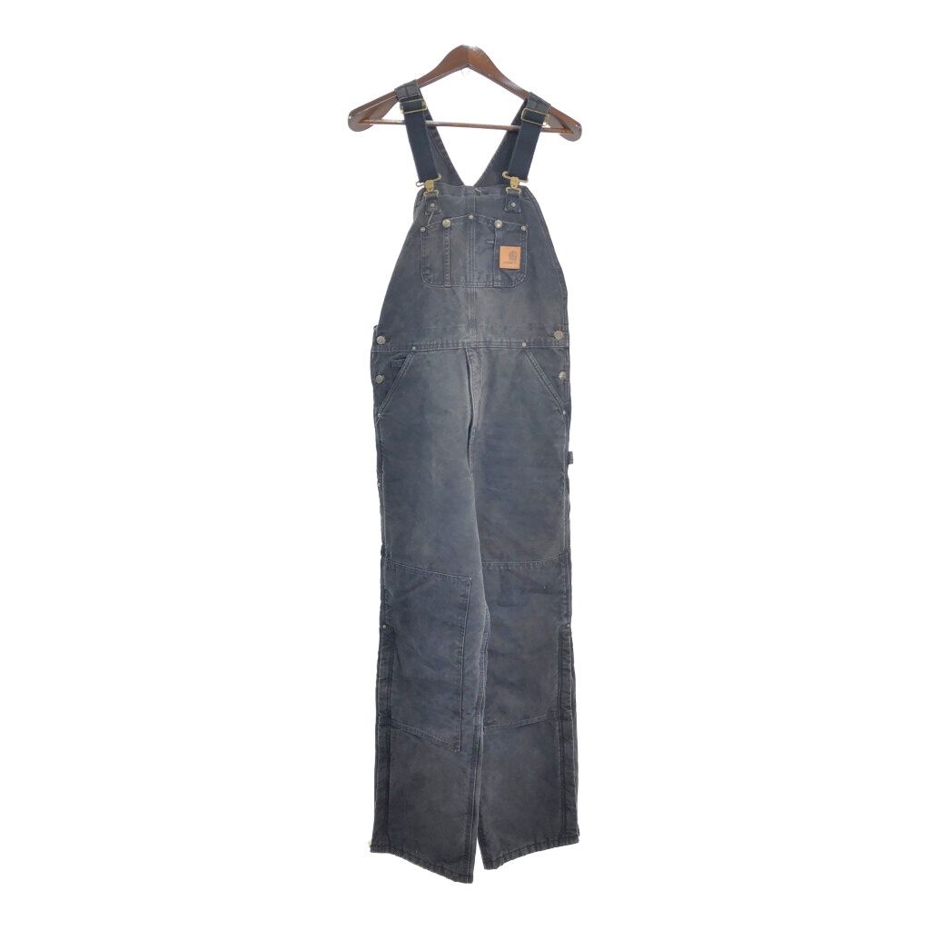 Carhartt カーハート オーバーオール ブラック (メンズ W34 L34) 中古 古着 R9385