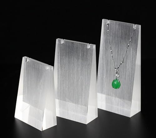 seimeinoki ネックレススタンド アクリル製 3個入 3つのサイズ 表面にヘアライン加工 ネックレス掛け ピアススタンド アクリル台座 展示用 撮影用 スタンド アクセサリースタンド ネックレス ピアス 収納 展示台 店舗販売 商品撮影 人気・おすすめ｜省スペース設計・旅行向けにおすすめ お得商品 プライバシー配送