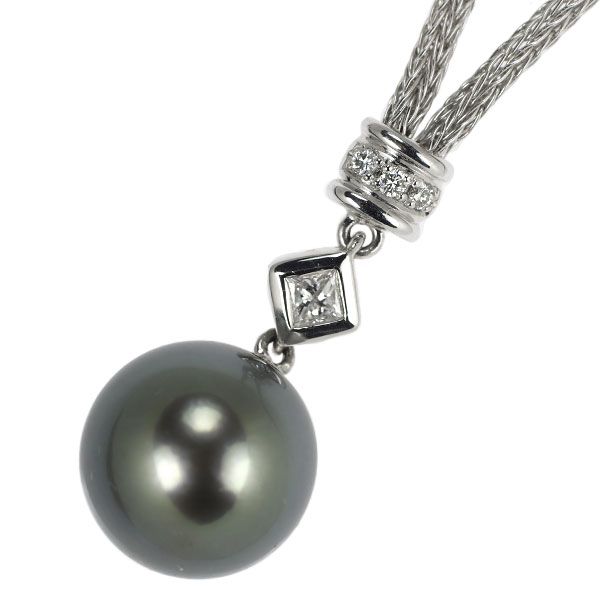 プラチナpt900 ペンダント　トップ　黒蝶真珠　直径12.2㎜　3.04 g TASAKI - 田崎真珠 Pt900/K18WG 黒蝶真珠 ダイヤモンド