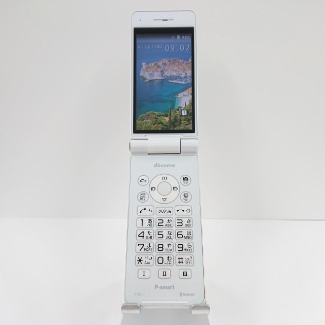 P-smart ケータイ P-01J docomo ホワイト 送料無料 本体 c06891