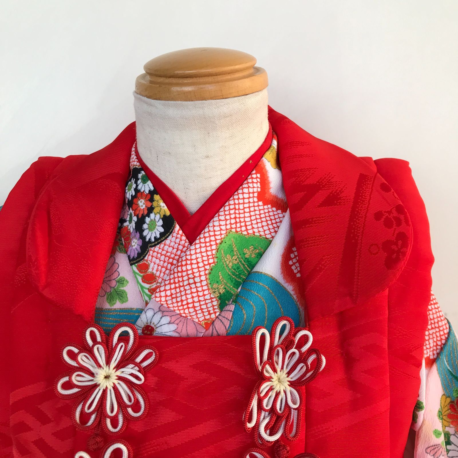 七五三3歳女の子着物 半襦袢 被布セット セミアンティーク ＃きもの猫田 T345