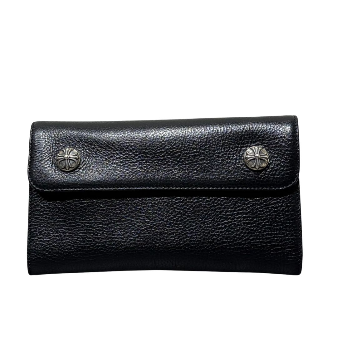 新品】クロムハーツ Chrome Hearts WAVE ウォレット ロング 黒 CH