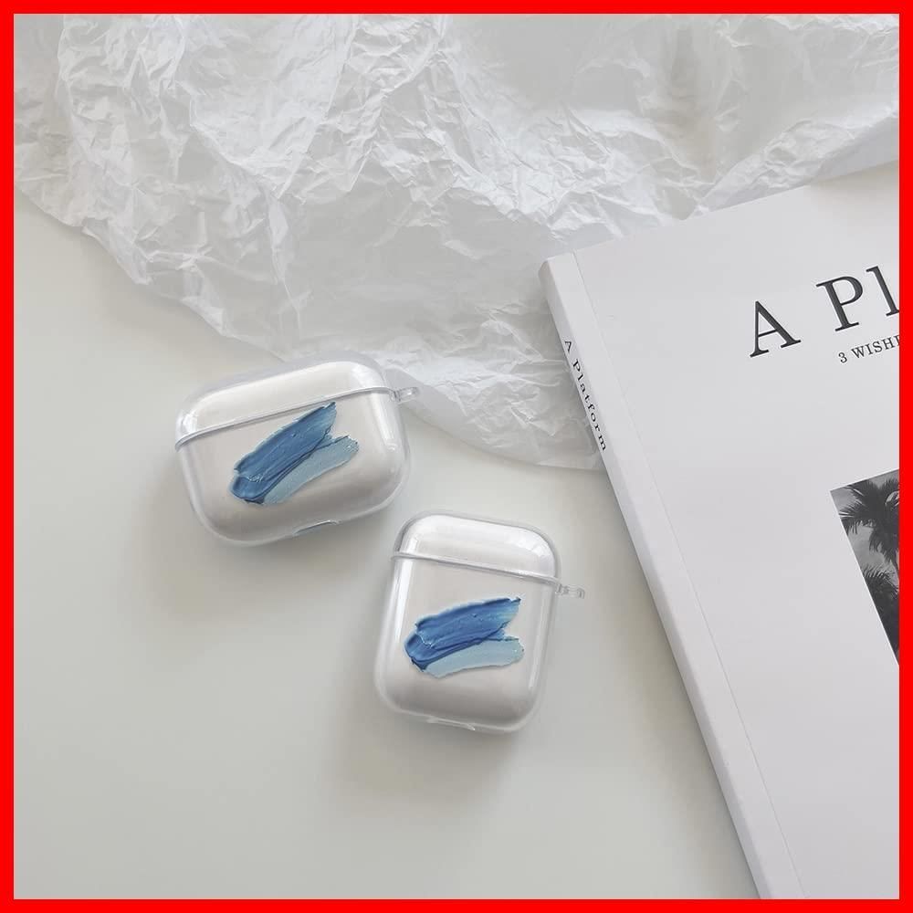 【迅速発送】ONLYOU Airpods pro ケース おしゃれ 韓国 Airpods pro2 ケース かわいい TPU ペイント デザイン シンプル クリア 透明 エアーポッズ プロ カバー レディース お揃い イヤホンケース カラビナ フック (Air