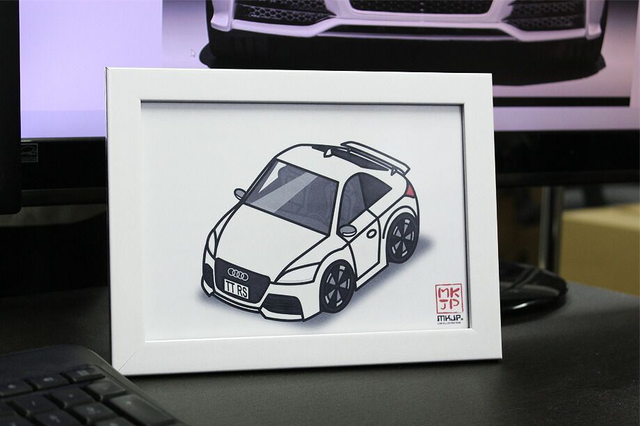 車種別ボディカラーが選べるフレーム付きA5イラスト【ナンバー入れ可