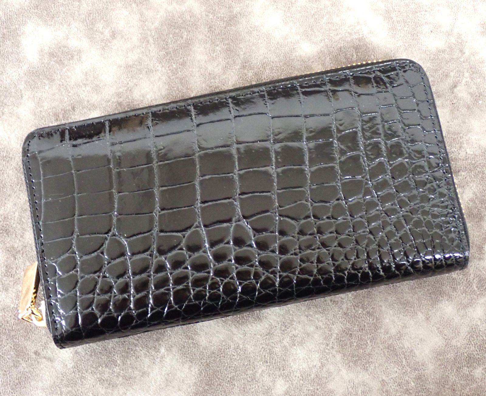 極美品】池田工芸 藍染めクロコ×ブラックパイソン ラウンドビッグ