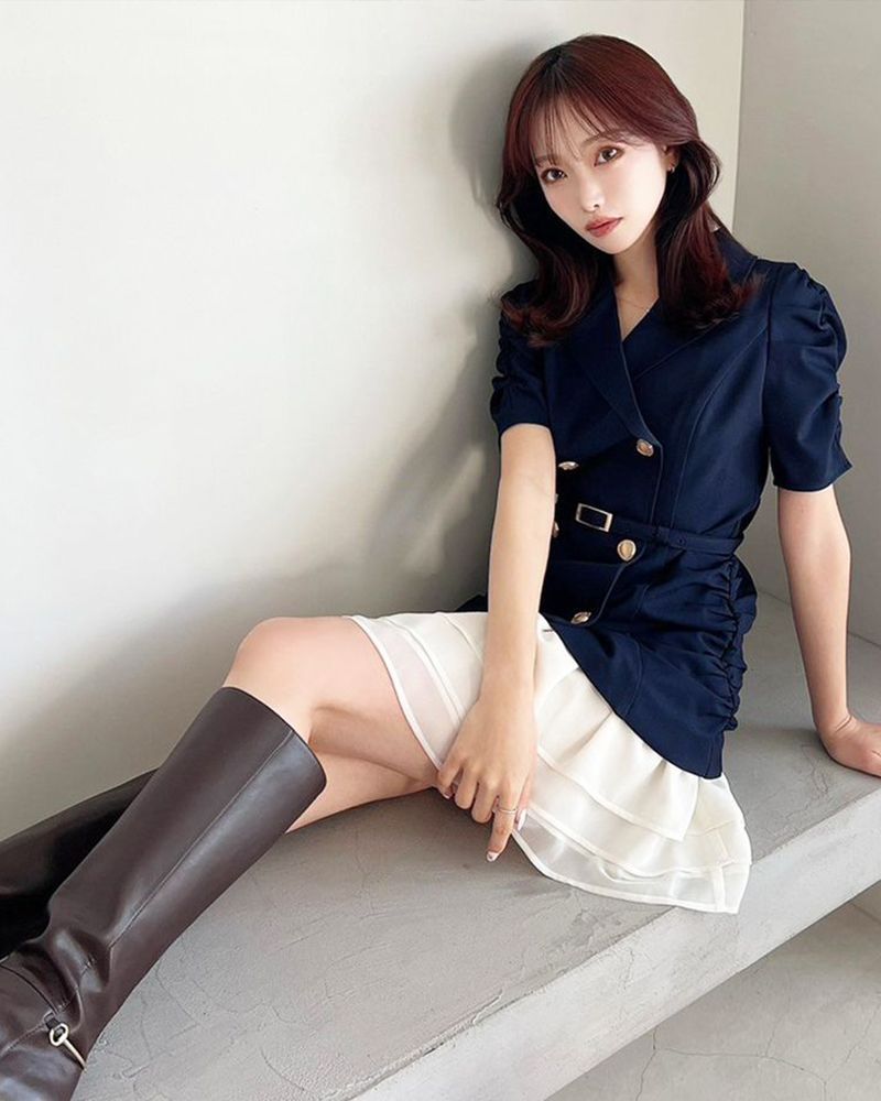 ヘムフリルテーラードミニワンピース