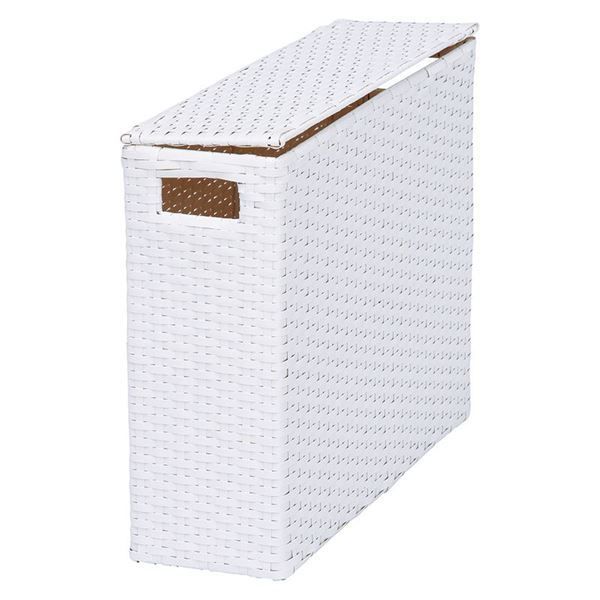 トイレットペーパーボックス/トイレ収納 【ホワイト 幅46×奥行14×高さ36c