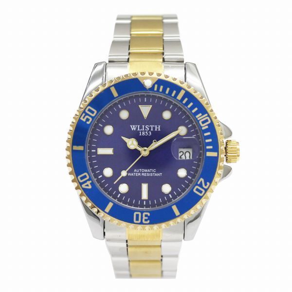 メンズ腕時計 自動巻き腕時計 WSA029-BLU ベゼルと文字盤のカラーが統一されたメタルウォッチ メタルベルト 機械式 ヴァリアススタイル VARIOUS STYLE 自動巻き腕時計 スケルトンデザイン