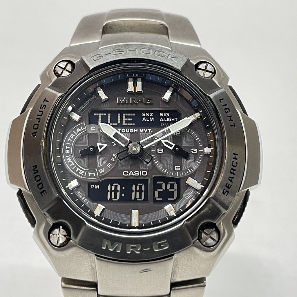 01w-4286 カシオ CASIO G-shock MR-G MRG-7600D-1BJF アナデジ コンビネーションモデル ソーラー電波 箱 予備コマあり 動確済 メンズ 腕時計