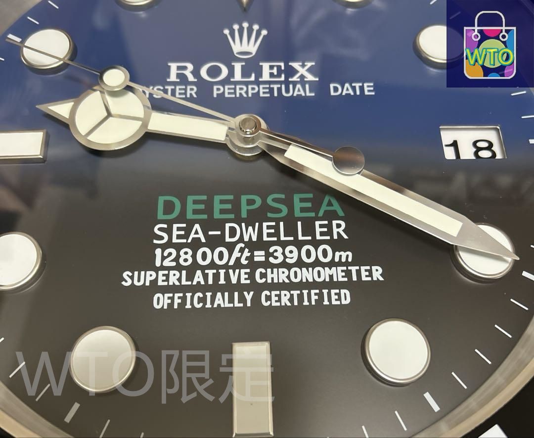 海外販促品 新品 ROLEX掛け時計 シードゥエラー　希少デプシー 海外販促品 新品 ROLEX掛け時計 シードゥエラー デプシー-WTO