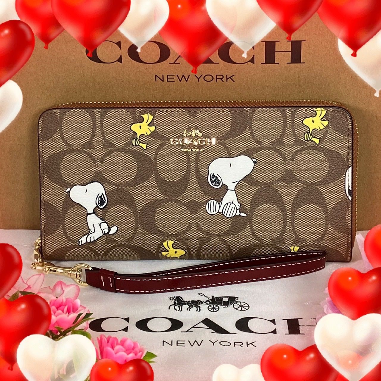 新品 未使用 コーチCOACH グリーンイエロー長財布 - 財布