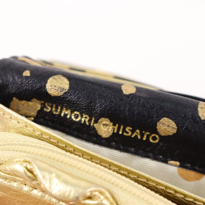 ツモリチサト 長財布 ネコドット レザー 天然皮革 小銭入れあり