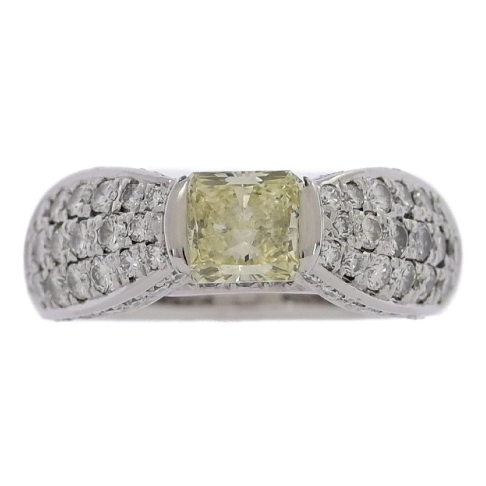 0.819ct/FD:0.81ct/リボンモチーフ・イエローダイヤモンド 