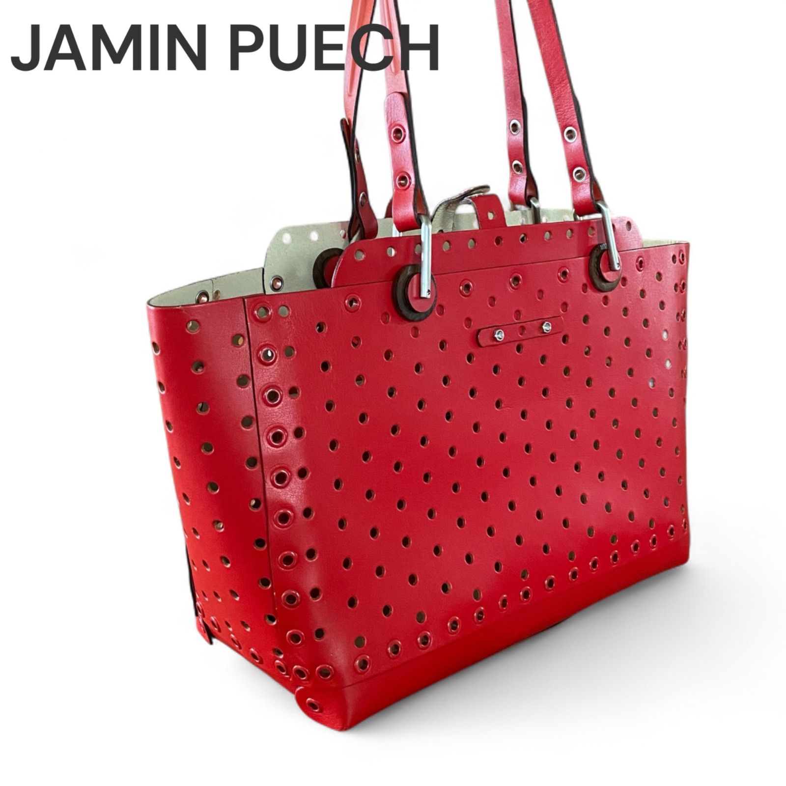 中古】JAMIN PUECH(ジャマンピエッシェ) トートバッグ ダークブラウン 