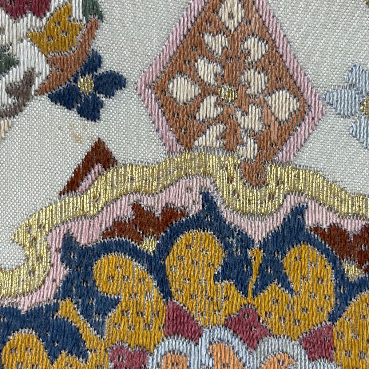 袋帯 逸品 雪輪 花鳥 金糸 薄緑 六通 正絹 【中古】 - メルカリ