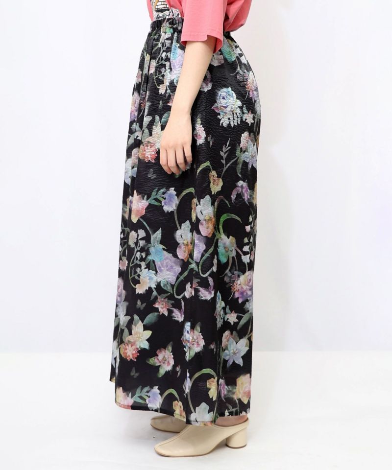 スカラー　552256：花柄シャイニーシアーパンツ 552256：花柄シャイニーシアーパンツの通販-ScoLar