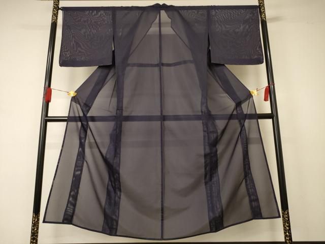 平和屋着物＊夏物 色無地 絽 黒紅色 洗える着物 ♥ AABA9310jd