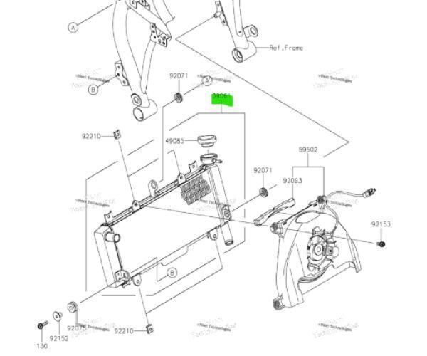 カワサキ ニンジャ 650 ラジエータ EX650JHF Engine CoolingRadiator Cooler 39061-0727 KAWASAKI 純正 Genuine JDM メーカー純正品