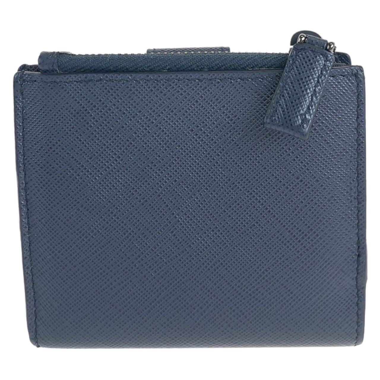 PRADA サフィアーノネイビー 紺 ブルー 青 水色 レザー 二つ折り財布