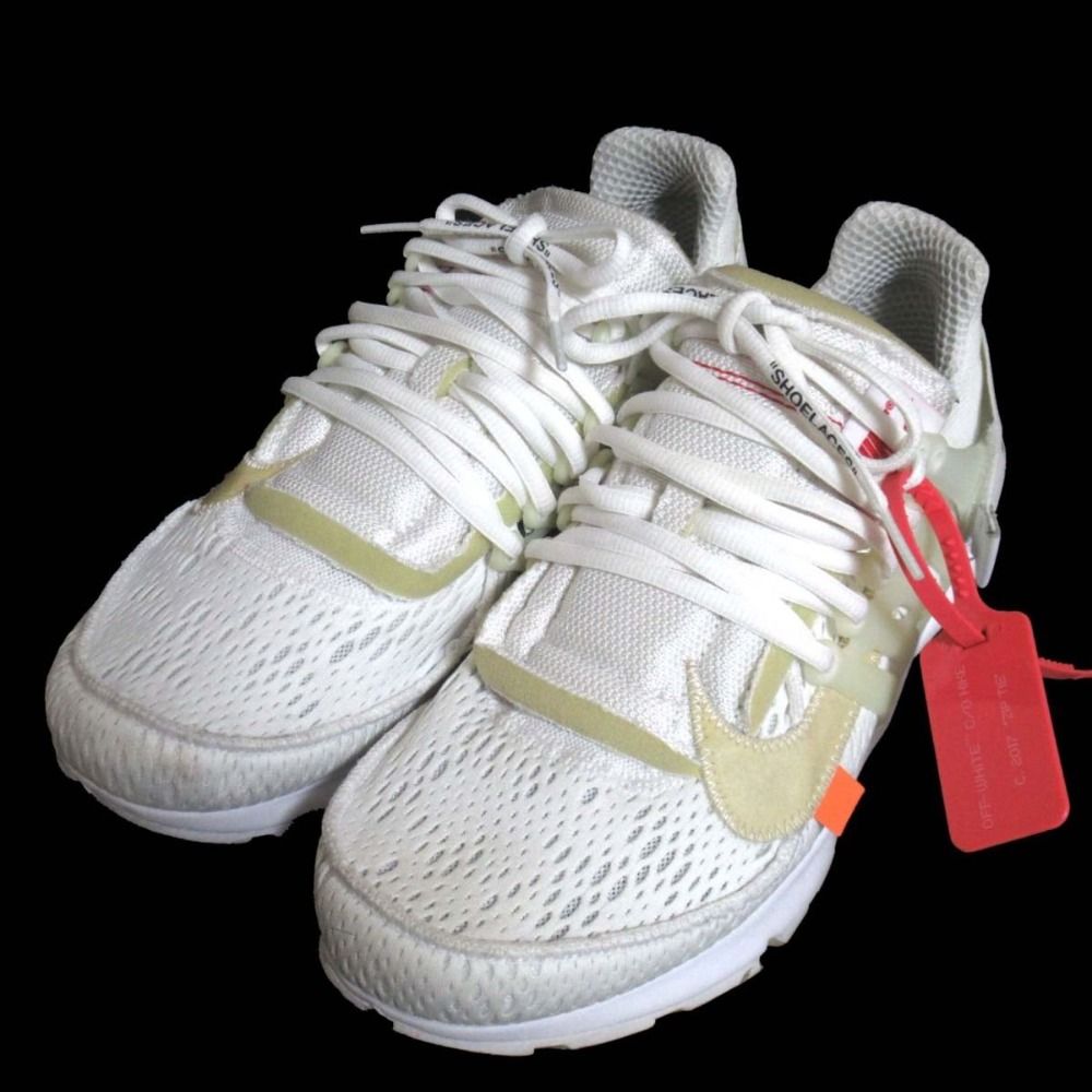 美品 OFF-WHITE×NIKE オフホワイト×ナイキ AIR PRESTO エア プレスト メッシュ スニーカー シューズ AA3830-100 27cm ホワイト メンズ 古着 中古 USED