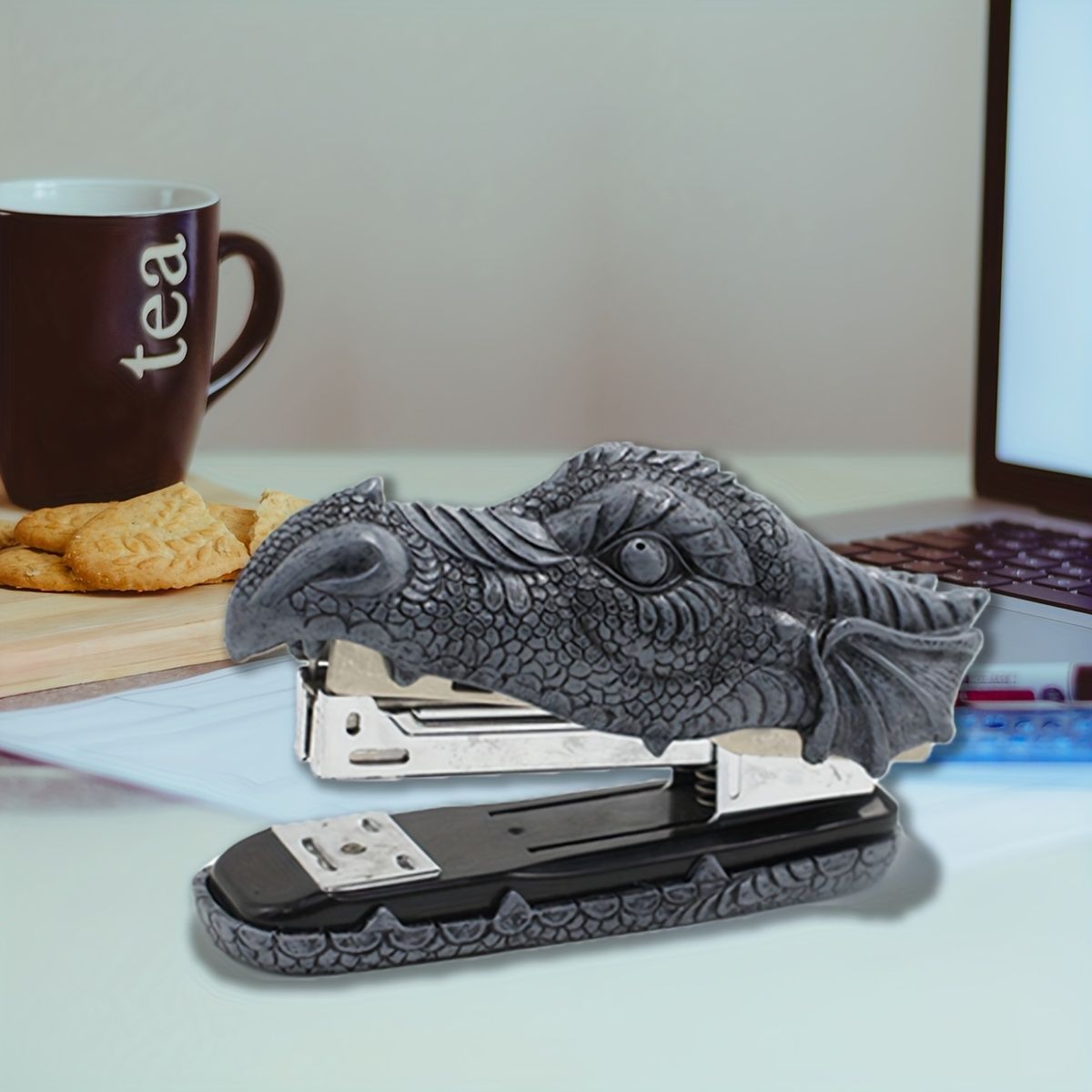 ホチキス レジン製 ステープラー ドラゴン 蛇 ワニ 爬虫類 レジン製