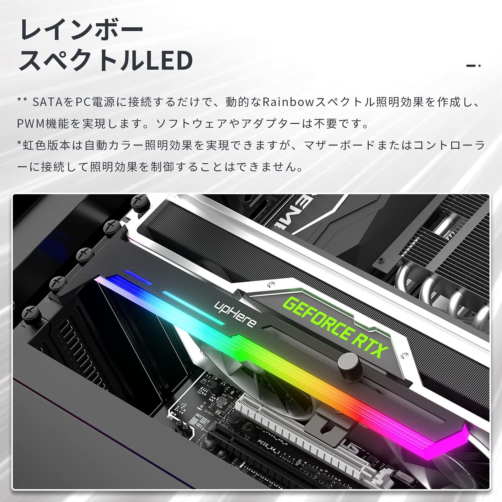 upHere 汎用ビデオカードホルダー GPUブレースサポート 白黒「G27654