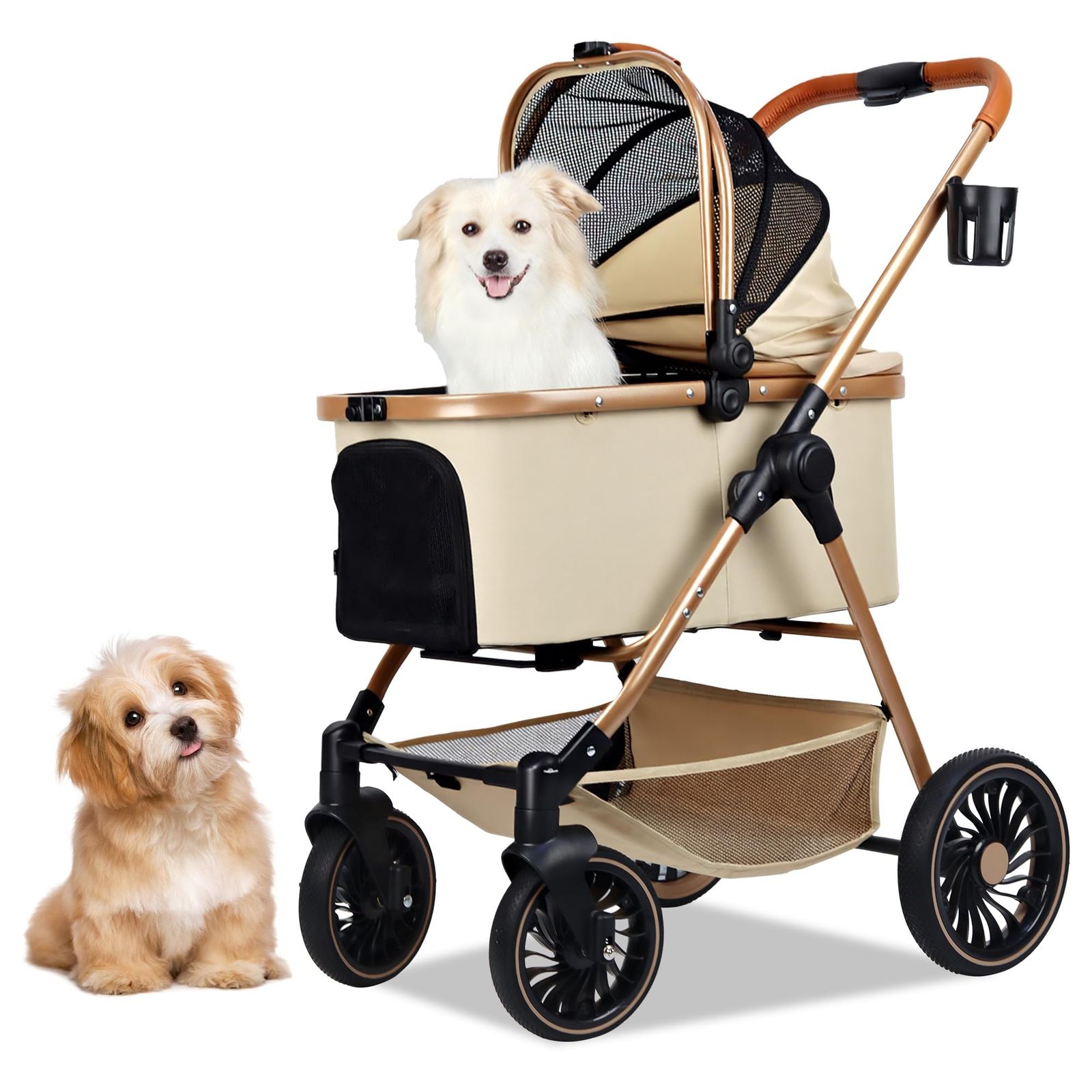 Totoro ball ペットカート 犬 4輪 犬用かーと 小型犬 中型犬 バギー 多頭 ペットキャリーカート ワンタッチ折り畳み 分離型 ペットバギー コンパクト 広い空間 緩衝設計 通気窓 後輪ブレーキ付 飛び出し防止 通気性 組み立て簡単 耐荷重2