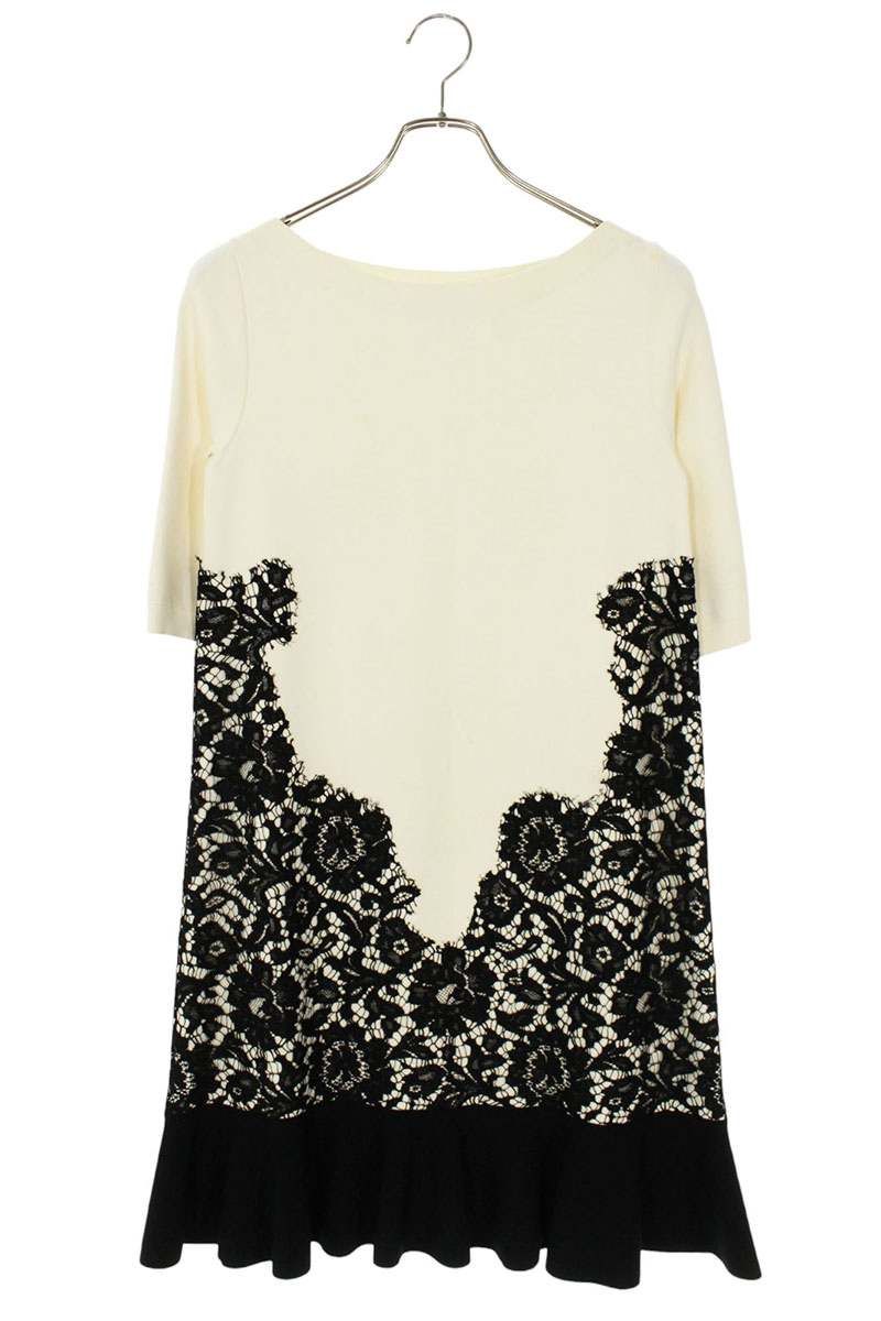 ヴァレンティノ TB0KDA745JA 五分袖裾フリルレースワンピース  