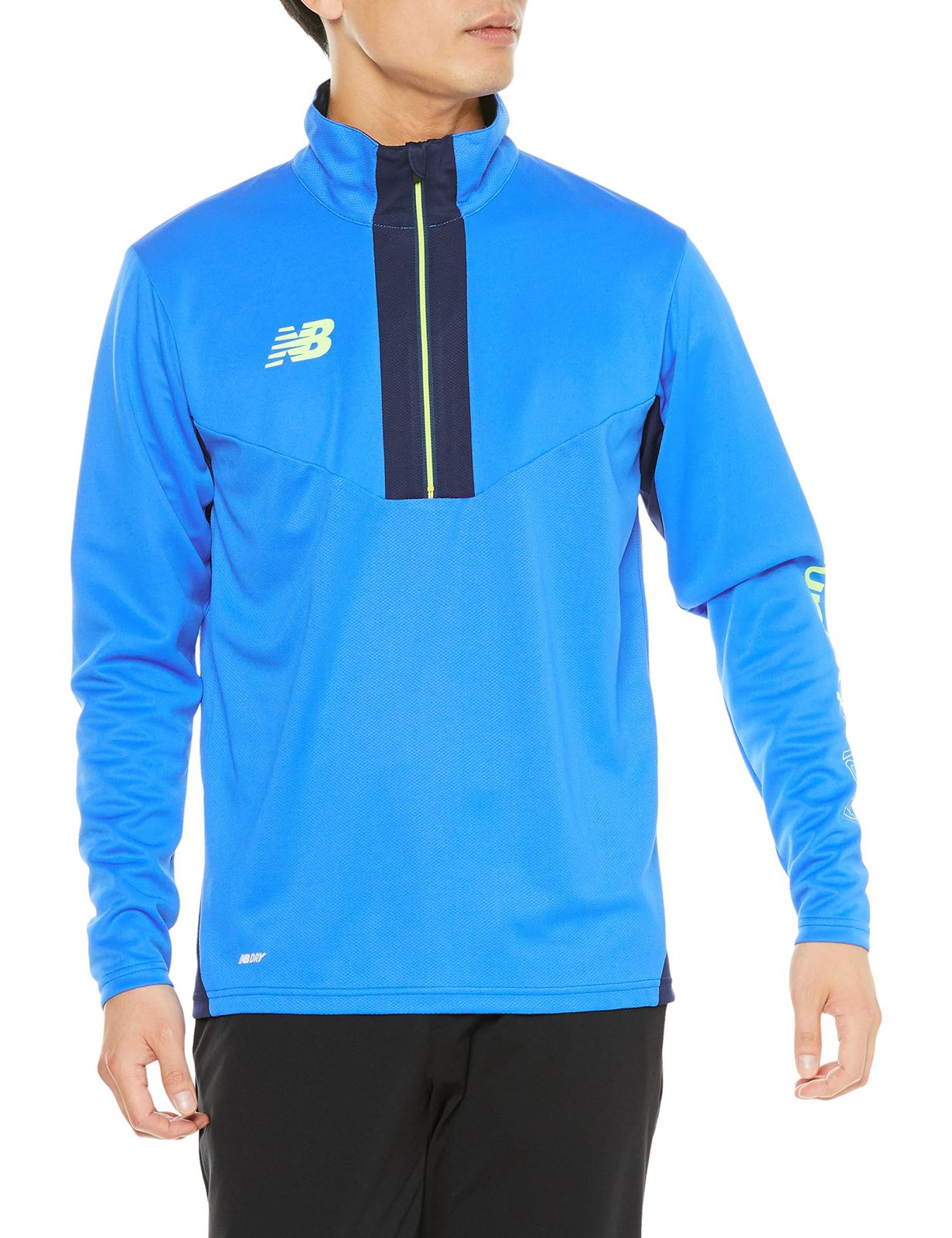 ニューバランス Tシャツ ウォームアップハーフジップジャージ AMT25206 サッカー SBU セリーンブルー L SBU セリーンブルー L