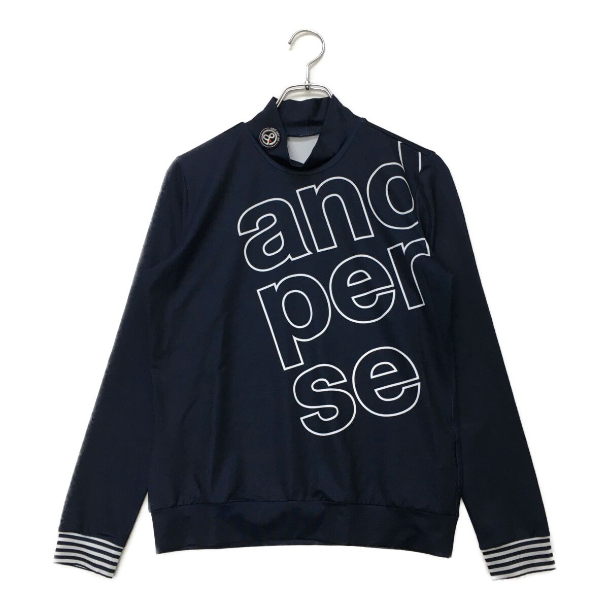 中古 レディース アンパスィ and per se 長袖シャツ L ネイビー 紺
