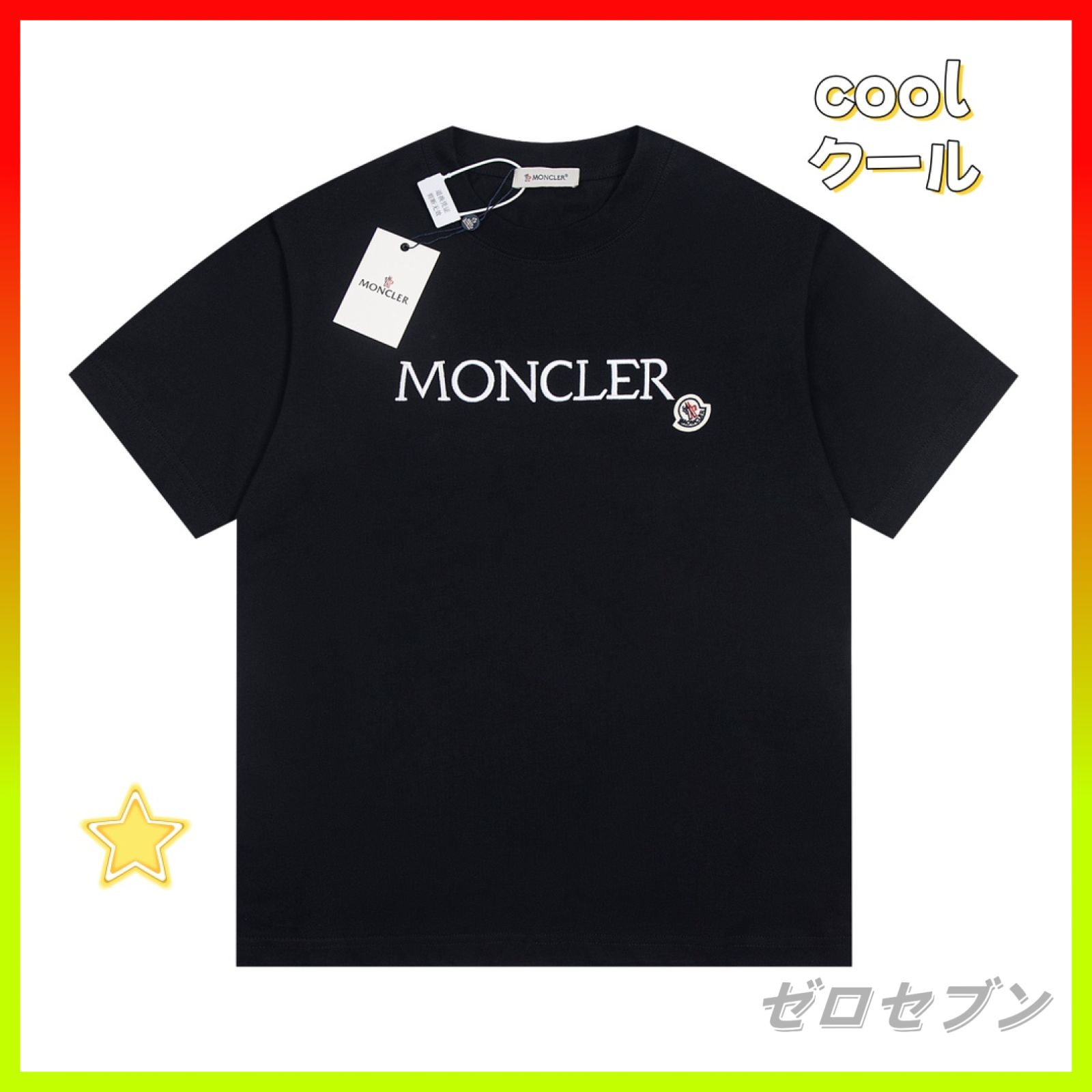 💖新品未使用🎐Monclerモンクレールシンプルロゴおしゃれ半袖Tシャツ刺繍男女兼用ブラック/ホワイト - メルカリ