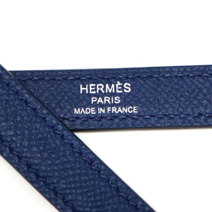 エルメス HERMES ショルダーストラップ バンドリエール エプソン (レザー) SV金具 バッグアクセサリー ケリー ボリード 交換用 レディース  メンズ ブルーアンクル (ブルー) 中古 mbb06008