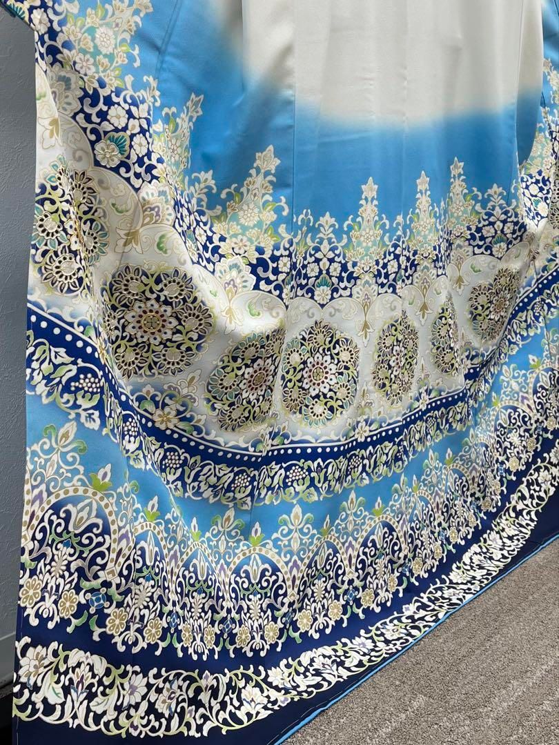 吉澤の友禅 十日町 豪華 訪問着 金駒 金彩 大華紋 正絹 躾糸付き X396