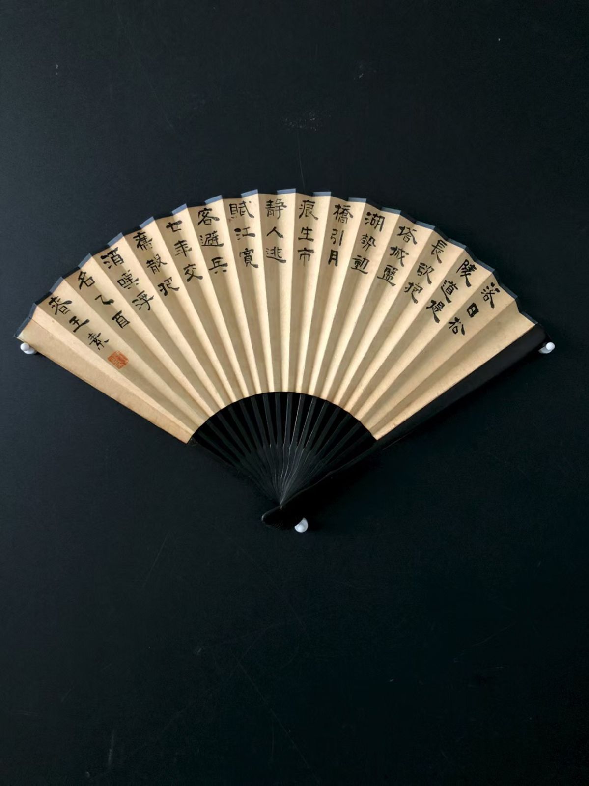 中国古美術.清代 王素 人物 扇面純手描き作品.観賞品.文房置物.中国骨董25090715