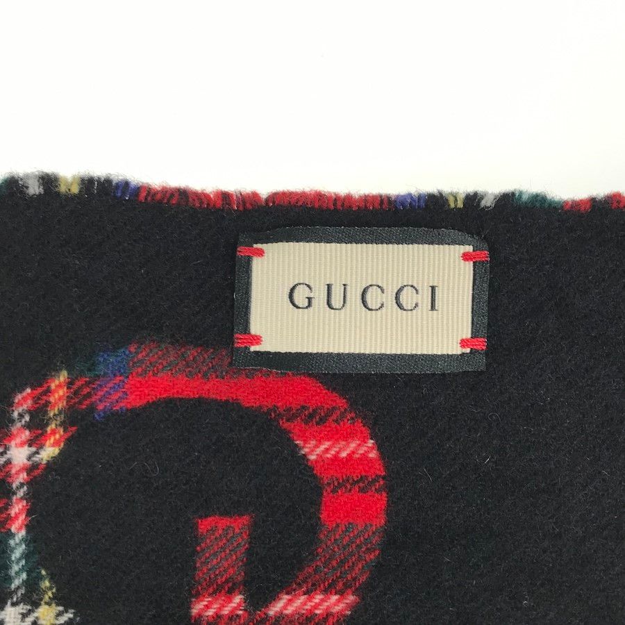 グッチ GUCCI チェック 柄 597530 レッド ブラック グリーン ウール