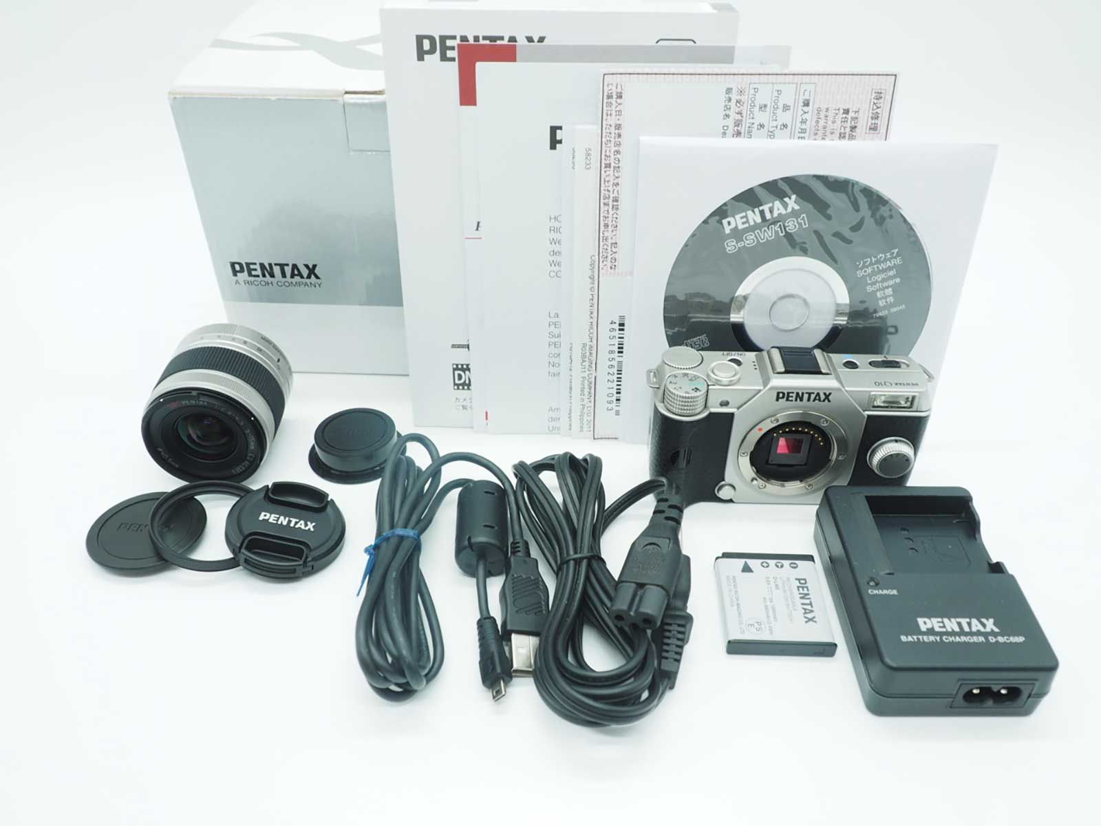ペンタックス Pentax Q 10 Silver 12 4 MP Digital Camera 02 Lens Kit 元箱 Z 5543 A