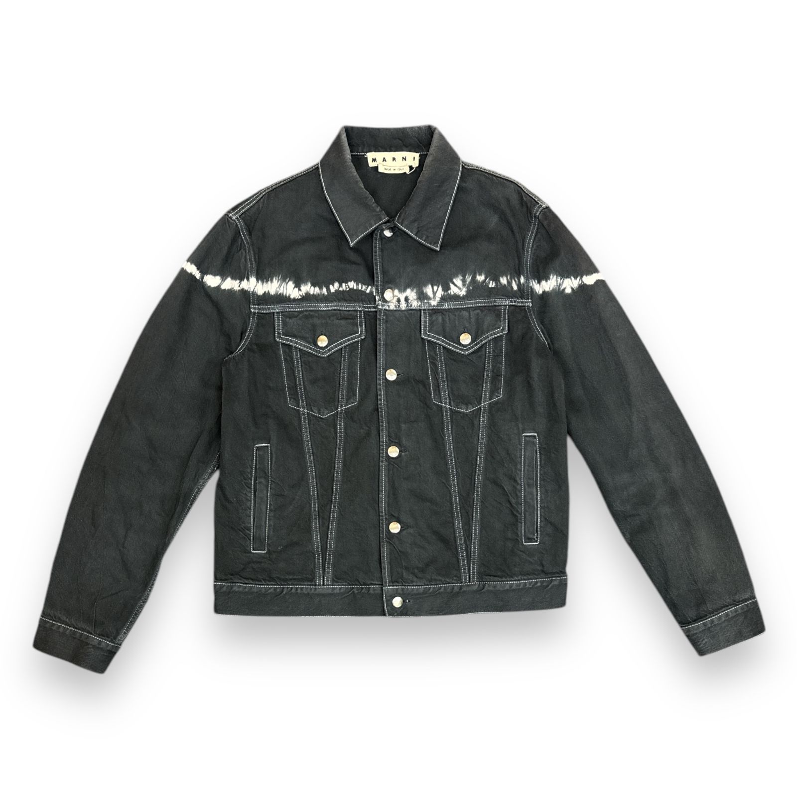 国内正規 MARNI Spray Detail Denim Jacket スプレーディティールデニム ジャケット Gジャン ブルゾン マルニ JUJU0024G0 46 79702A4