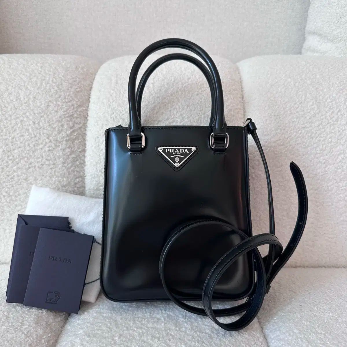 PRADA プラダ ブラッシュド スモール ミニ トートバッグ バッグ