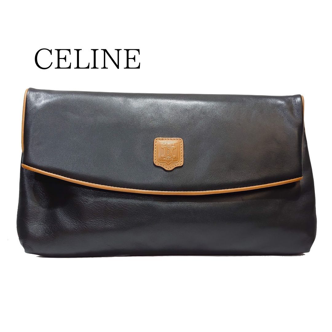 CELINE セリーヌ クラッチバッグ マカダム ブラゾン ブラック ブラウン