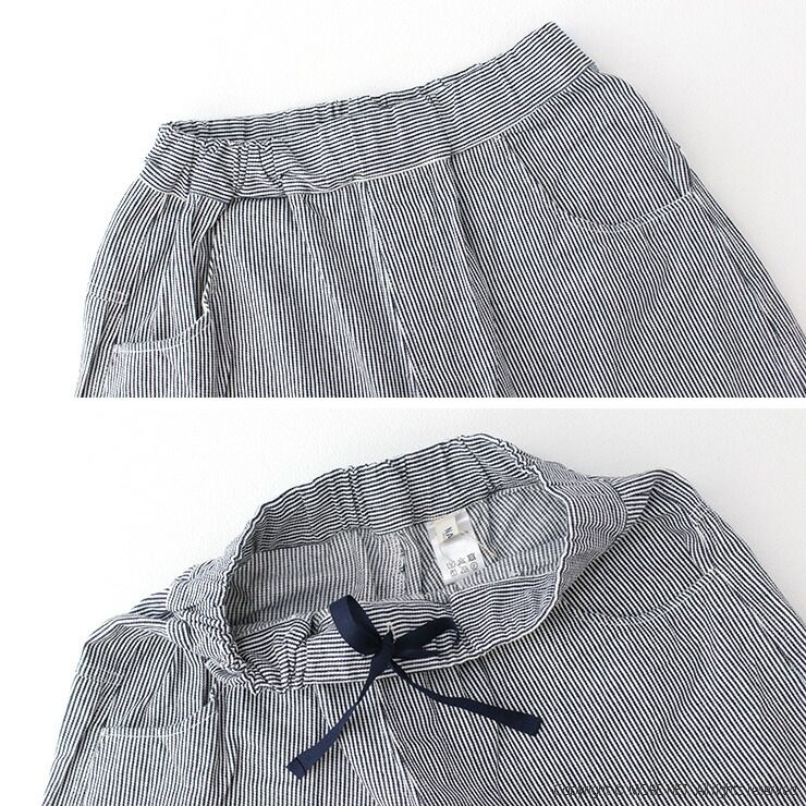 ナル NARU 10s先染めヒッコリーノッポパンツ 643860 654810BE ボトム ワイドパンツ レディース 2025秋冬 DECORATOM_COM_BR