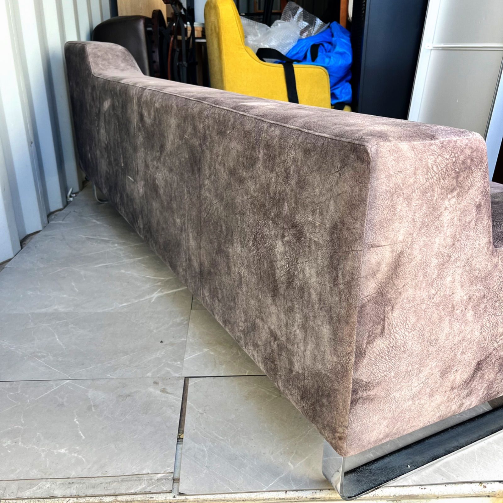 取付無料！フランネルソファ シエスタ 3人掛けグレー片肘ソファ・オットマン✨ SIESTA 3人掛け + SIESTA スツール | お客様の声 | ソファ専門店