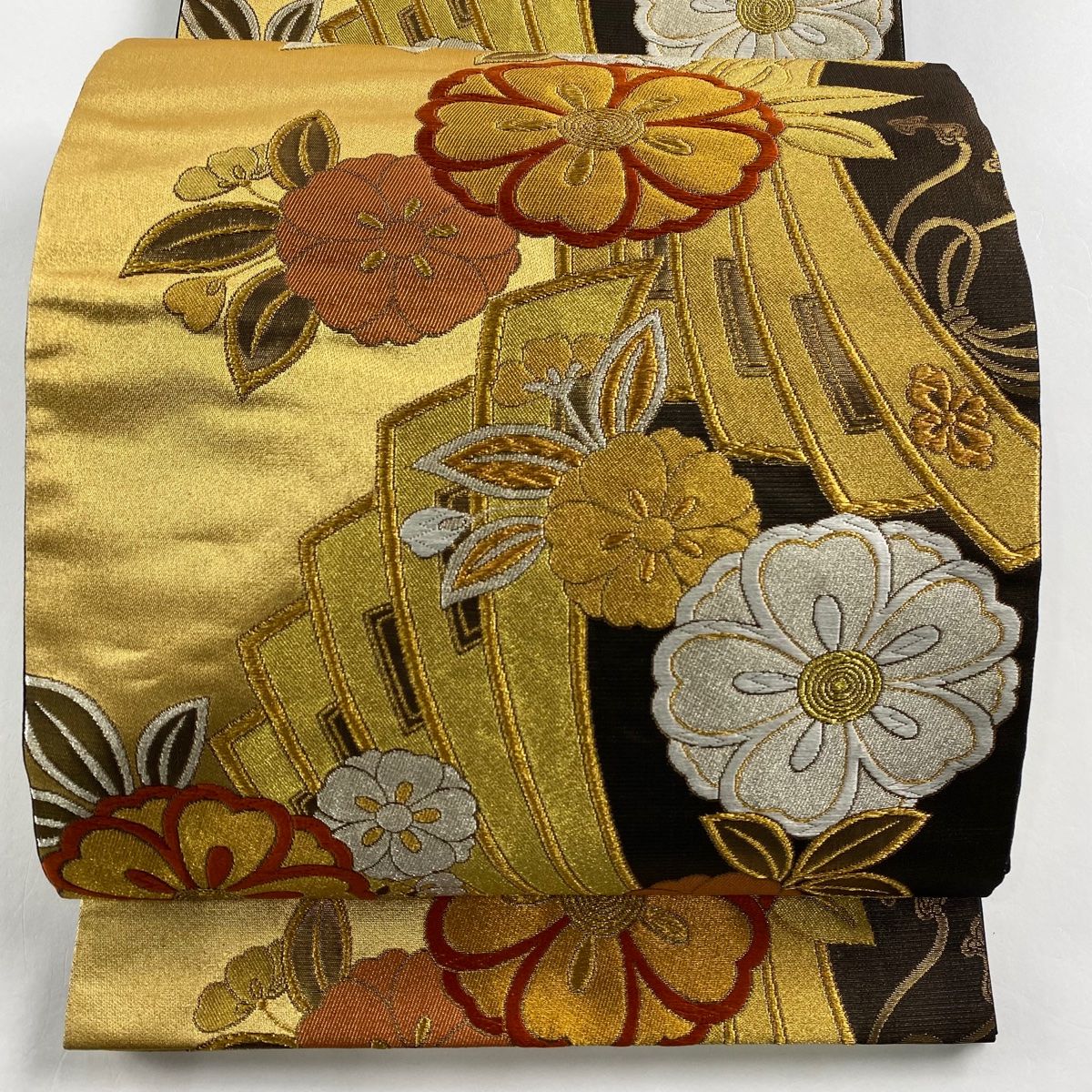 しろ&じる【美品】 袋帯 正絹 振袖用 訪問着 六通 桜 水色 O153 夏訪問着 絽 t967 JAPAN STYLE 絽 水色 七宝桜(化繊) | 着物