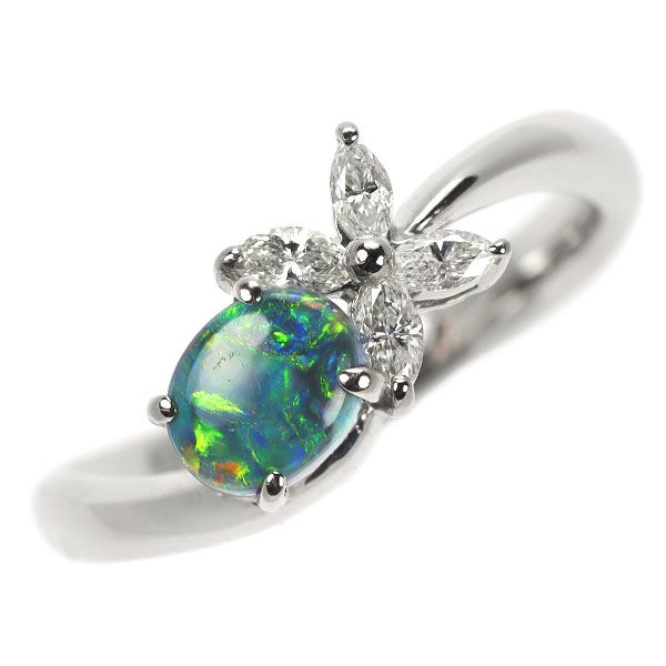 Pt900 ブラックオパール ダイヤモンド リング 0.75ct D0.23ct Pt900 ブラックオパール ダイヤモンド リング 0.75ct D0.23ct