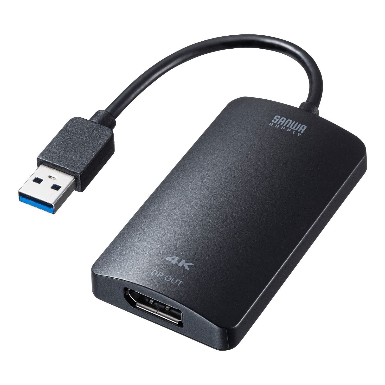 新着商品 オス-DisplayPort Aコネクタ メス USB 4K対応 USB3.2-DisplayPortディスプレイアダプタ USB-CVU3DP1 サンワサプライ