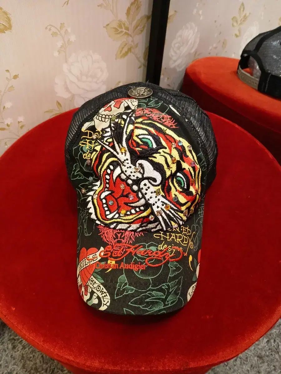 Ed Hardy 刺繍デザイン ベースボールキャップ Ed Hardy(エドハーディー) 刺繍 帽子 ボールキャップ Ed Hardy エド
