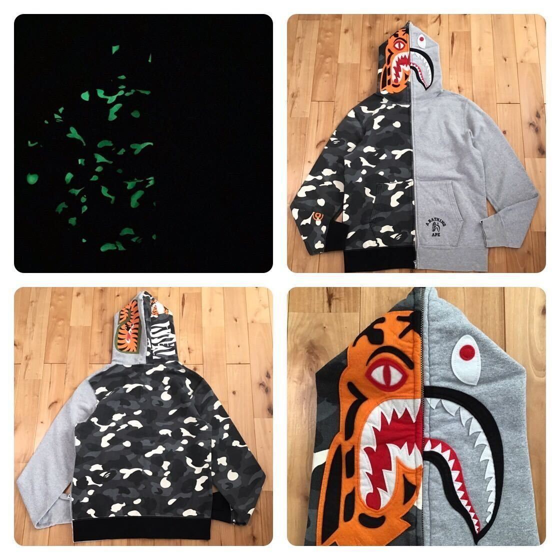 A BATHING APE タイガーシャークパーカーLサイズ